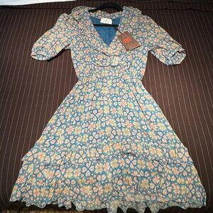 ETRO ruffled tie waist mini dress Size 42